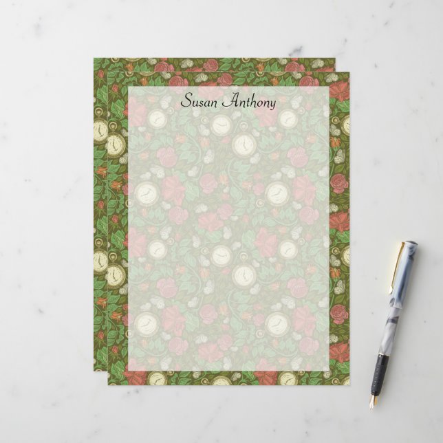 Lámina Rosas victorianos de bolsillos de Steampunk (Anverso/Reverso In Situ)