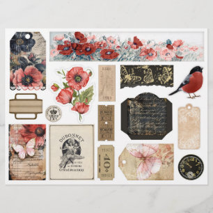 Lámina Rosas y mariposas se embarcan en el periódico basu