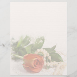 Lámina Rosas y Pearls Letterhead