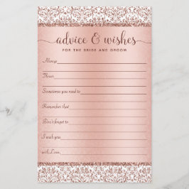 Lámina Rose Gold Elegant Wedding Advice Wishes 