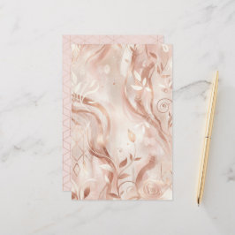 Lámina Rose Gold Feminine Aesthetic Two-Sided Paper Sheet
