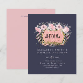 Lámina Rosegold BODA Girly Purpurina Floral Rosa Glam