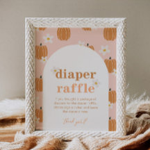 Rótulo de calabaza Baby Shower Diaper Raffle