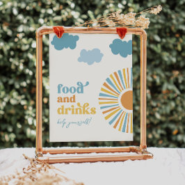 Lámina Rótulo de comida y bebida Fiesta de sol impreso