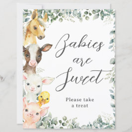 Lámina Rótulo de golosinas para animales de granja de baj