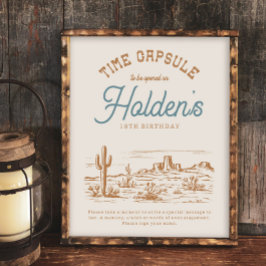 Lámina Rótulo de la cápsula de tiempo Cowboy de 8 x 10