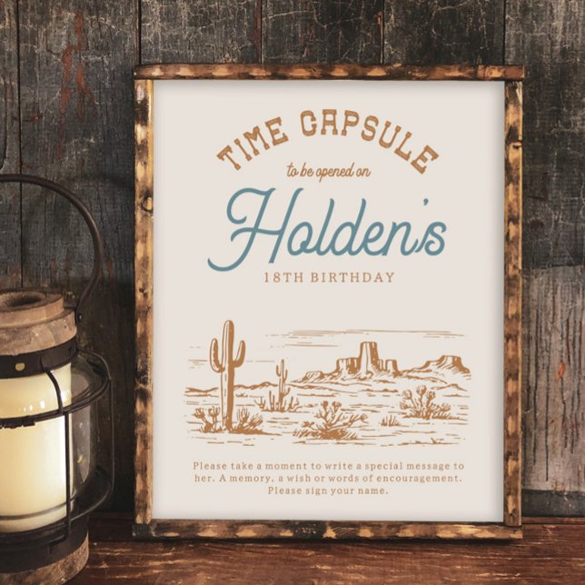 Lámina Rótulo de la cápsula de tiempo Cowboy de 8 x 10 (Subido por el creador)