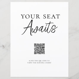 Lámina Rótulo de la tabla de asientos del código QR minim