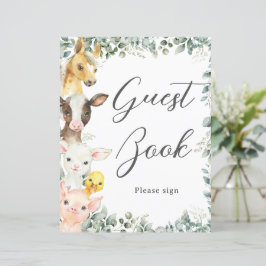 Lámina Rótulo de libros para bebés de animales de granja 