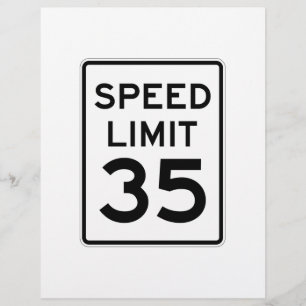 Lámina Rótulo de límite de velocidad de 35 MPH