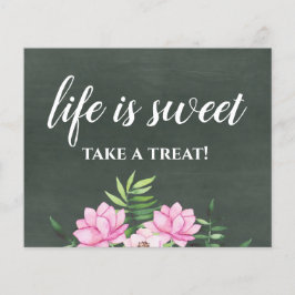 Lámina Rótulo de matrimonio personalizado de pizarra flor