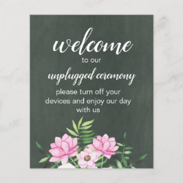 Lámina Rótulo de matrimonio personalizado de pizarra flor