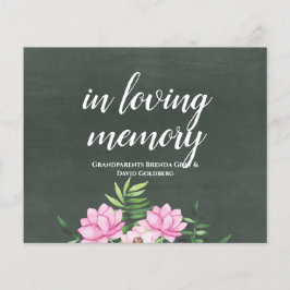 Lámina Rótulo de matrimonio personalizado de pizarra flor