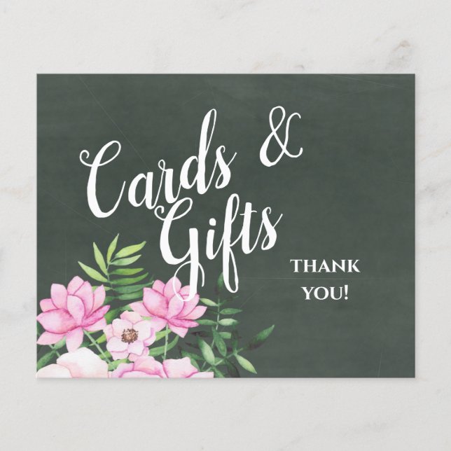 Lámina Rótulo de matrimonio personalizado de pizarra flor (Anverso)