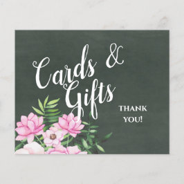 Lámina Rótulo de matrimonio personalizado de pizarra flor