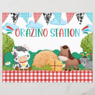 Lámina Rótulo de mesa de postre de la estación de Grazing