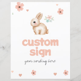 Lámina Rótulo de Personalizado de bebé conejo
