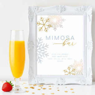 Lámina Rótulo del bar Mimosa con el velo azul de nieve