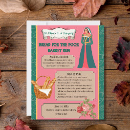 Lámina Rótulo del juego de la cesta de pan de St. Elizabe