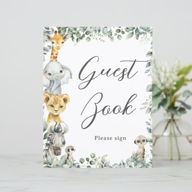 Lámina Rótulo del libro de bebés para animales de la jung (Anverso de pie)