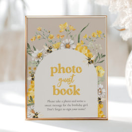 Lámina Rótulo del libro de invitado de fotos de flores si