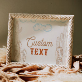 Lámina Rótulo Fiesta de Cowboy editable 10x8