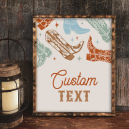 Lámina Rótulo occidental editable y Personalizado de 8 x