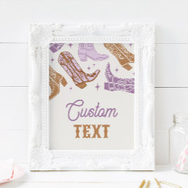 Lámina Rótulo occidental morado editable de 8 x 10