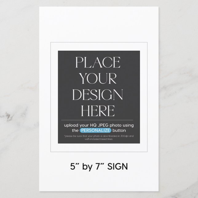 Lámina Rótulo personalizado - 5,5x8,5 en un marco adecuad (Anverso)