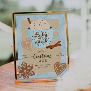 Lámina Rótulo Personalizado Baby Shower Boy de invierno d