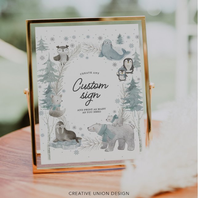 Lámina Rótulo Personalizado de invierno de los animales d (Subido por el creador)
