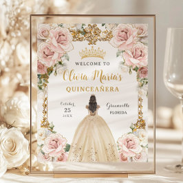 Lámina Rótulo Quinceañera de Champagne con sabor rosa y p