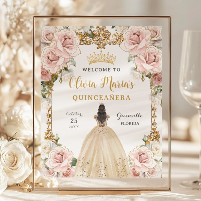 Lámina Rótulo Quinceañera de Champagne con sabor rosa y p (Subido por el creador)