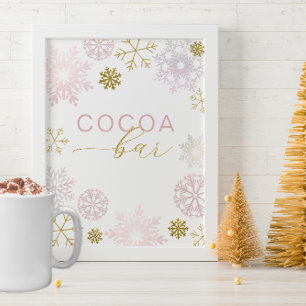 Lámina Rótulo Rubor Pink Snowflake Cocoa Bar