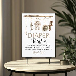Lámina Rótulo Rústico de Raffle Diaper de Pesca 8x10