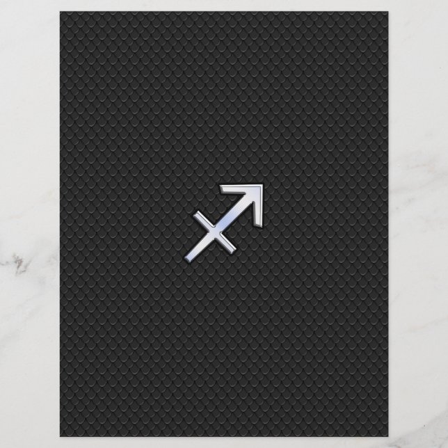 Lámina Rótulo Sagittarius Zodiac sobre decoración de piel (Anverso)