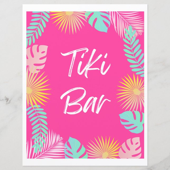 Lámina Rótulo Tiki Bar | Rótulos Fiestas de grupos (Anverso)
