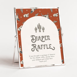Lámina Rótulo Wild West Baby Shower Diaper Raffle