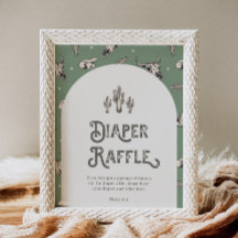 Rótulo Wild West Baby Shower Diaper Raffle