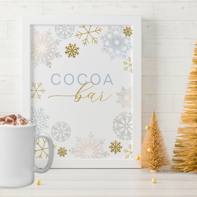 Lámina Rótulo Winter Wonderland Blue Cocoa Bar ("Cocoa" can be changed to whatever you need)