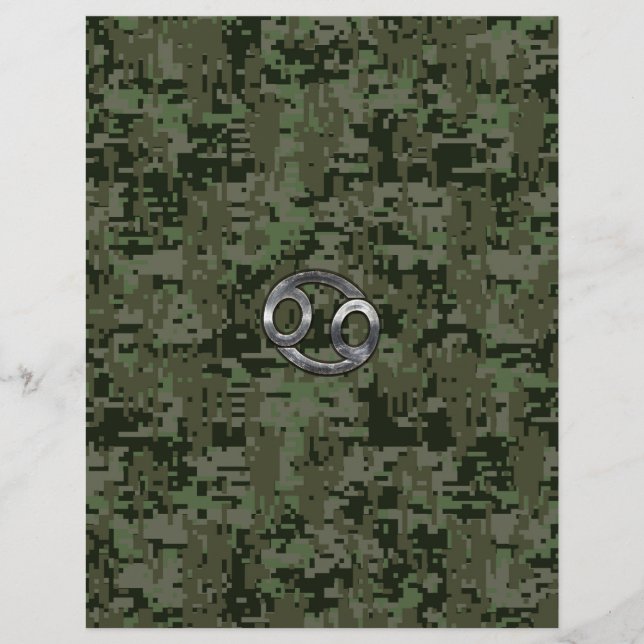 Lámina Rótulo Zodiac contra el cáncer en camuflaje digita (Anverso)