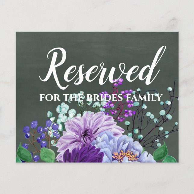 Lámina Rótulos de boda personalizados Chalkboard Morple M (Anverso)