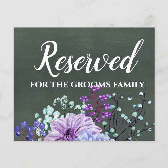Lámina Rótulos de boda personalizados Chalkboard Morple M (Anverso)