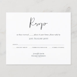 Lámina RSVP de boda del presupuesto de guión clásico