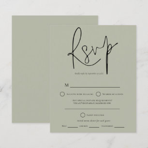 Lámina RSVP de la boda verde del guión del presupuesto
