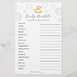 Lámina Rubber Duck Word Search y Scramble Double Game