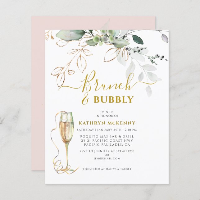 Lámina Rubor de novias rosadas Eucalyptus Gold (Anverso / Reverso)