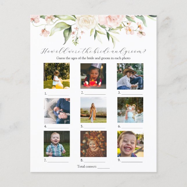 Lámina Rubor Floral Cuán Viejos Eran Los Juegos De Ducha  (Anverso)