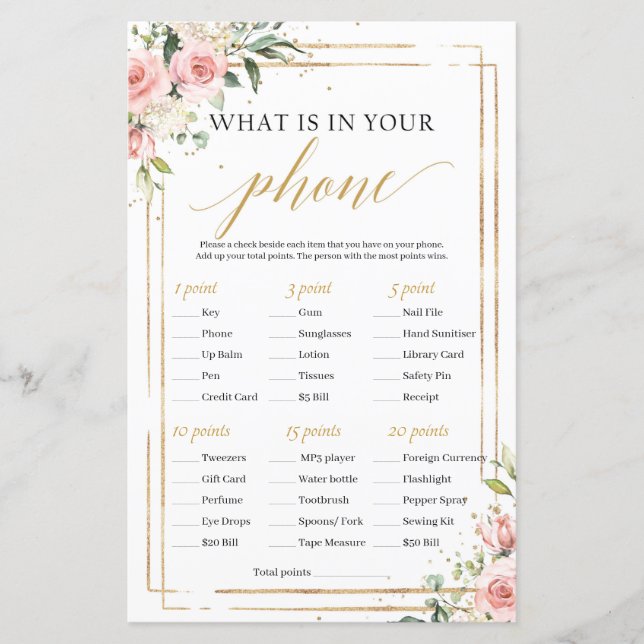 Lámina Rubor Floral Gold Geometric What in Your Phone (Anverso)