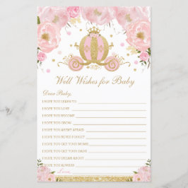 Lámina Rubor Floral Princess Well Wings for Baby Shower